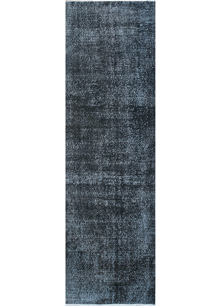 lacuna grey and black wool hand knotted Rug - HeadShot