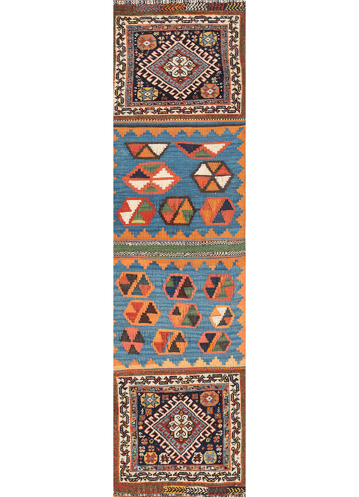 kiaan blue wool hand knotted Rug - HeadShot kiaan blue wool hand knotted Rug - HeadShot
