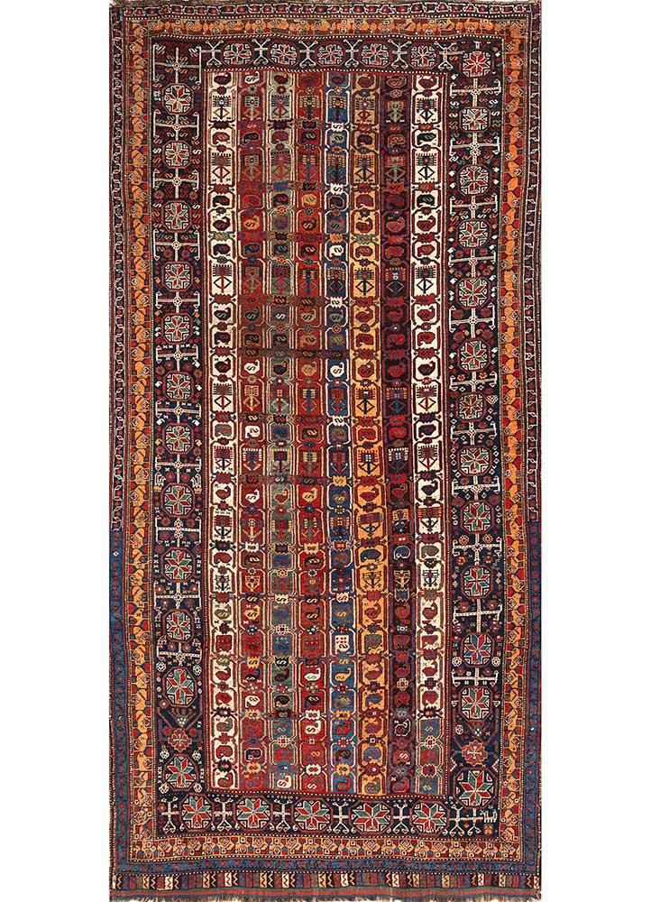 aalam red and orange wool hand knotted Rug - HeadShot aalam red and orange wool hand knotted Rug - HeadShot