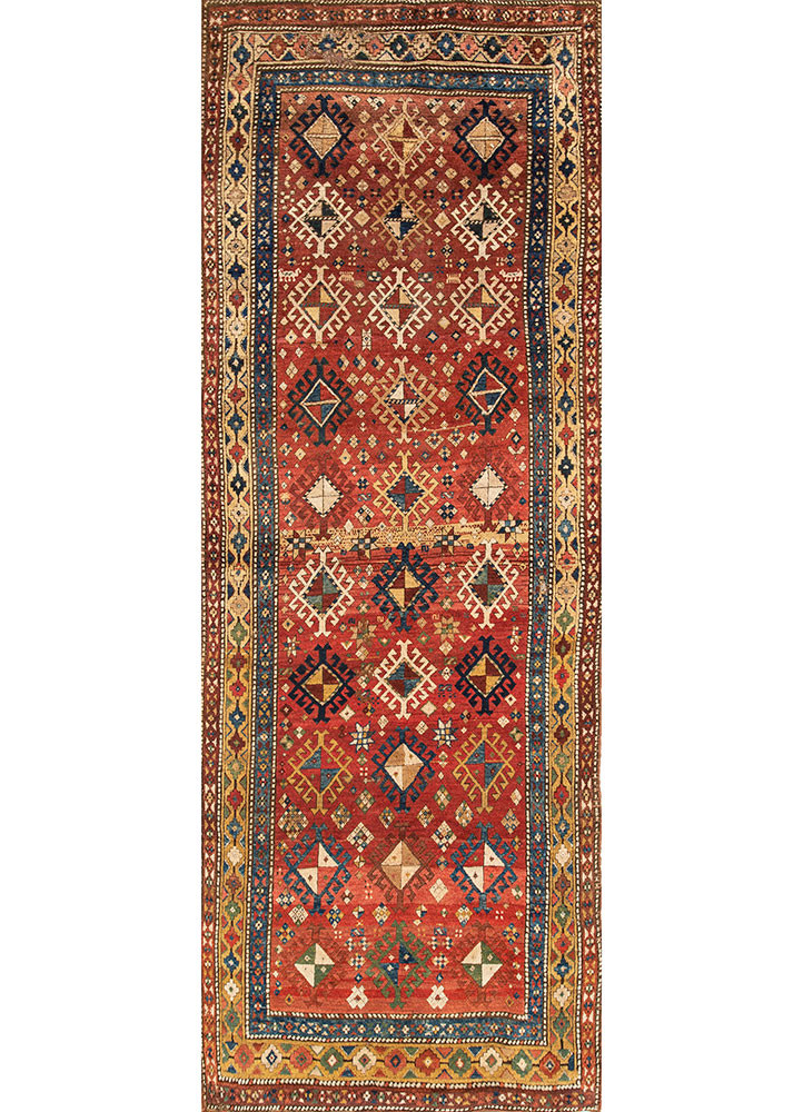 kiaan red and orange wool hand knotted Rug - HeadShot kiaan red and orange wool hand knotted Rug - HeadShot