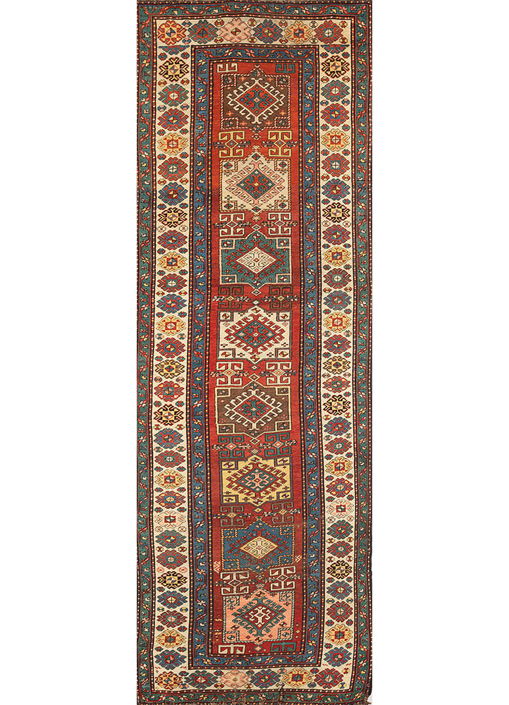 kiaan red and orange wool hand knotted Rug - HeadShot kiaan red and orange wool hand knotted Rug - HeadShot