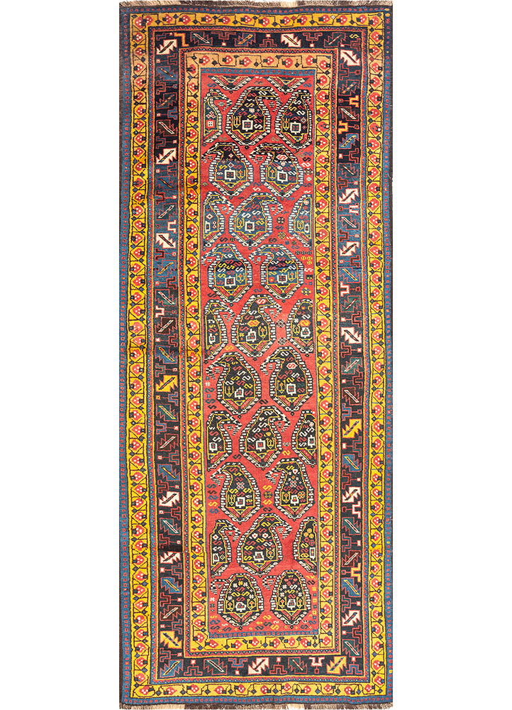 kiaan red and orange wool hand knotted Rug - HeadShot kiaan red and orange wool hand knotted Rug - HeadShot
