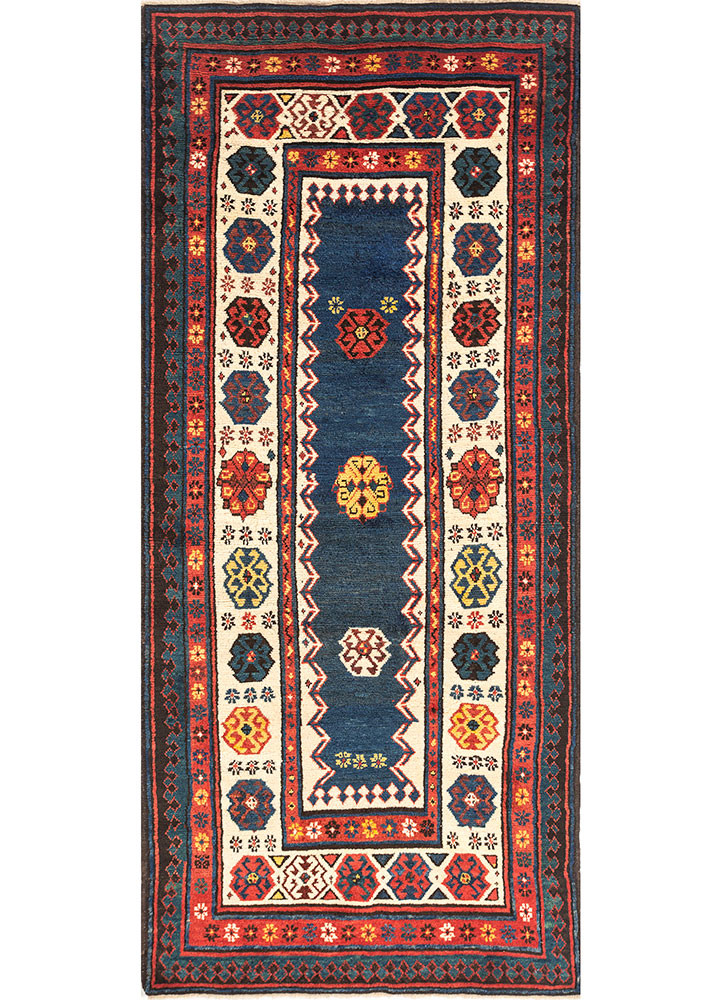 kiaan blue wool hand knotted Rug - HeadShot