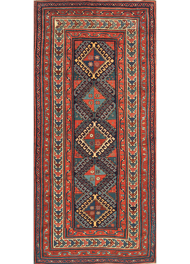 kiaan red and orange wool hand knotted Rug - HeadShot kiaan red and orange wool hand knotted Rug - HeadShot