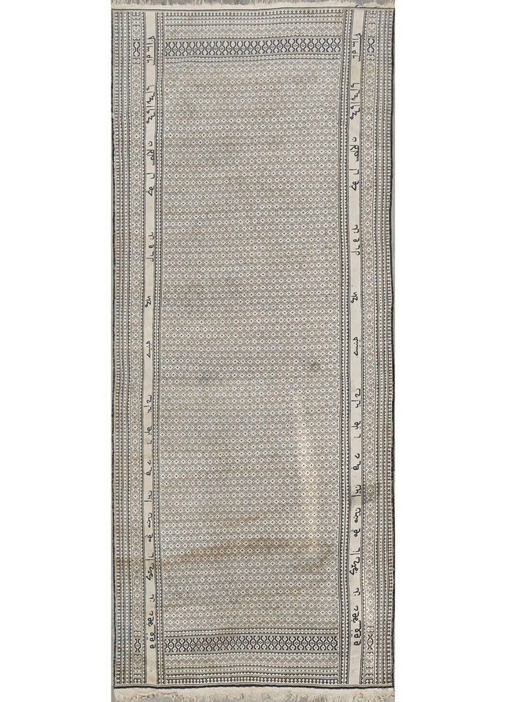 nayaab grey and black cotton flat weaves Rug - HeadShot