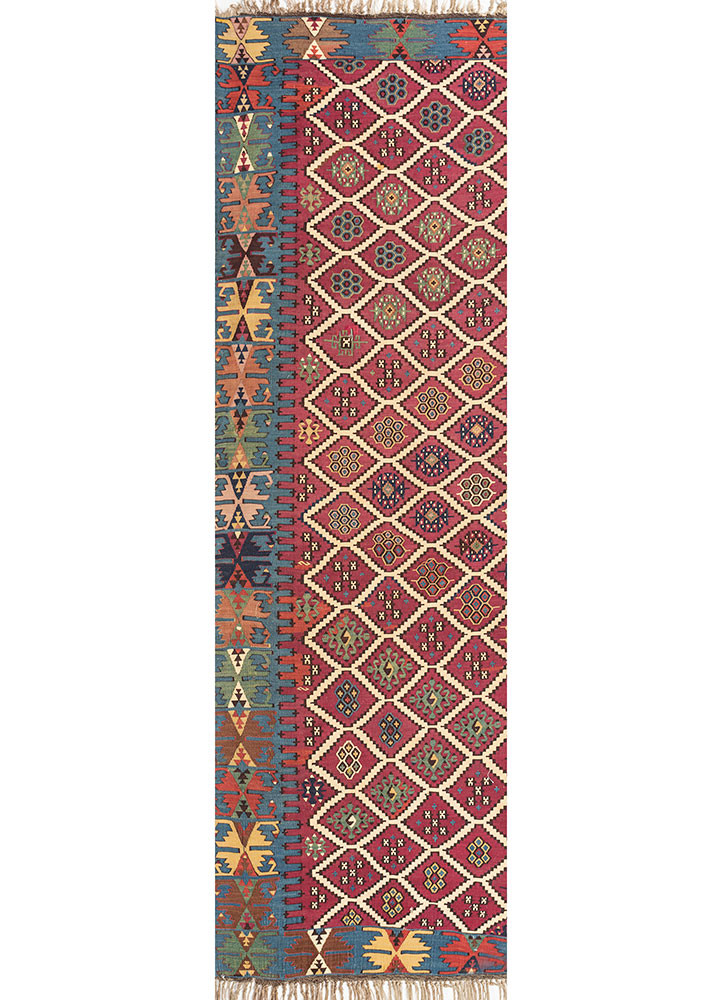 nayaab pink and purple wool flat weaves Rug - HeadShot nayaab pink and purple wool flat weaves Rug - HeadShot