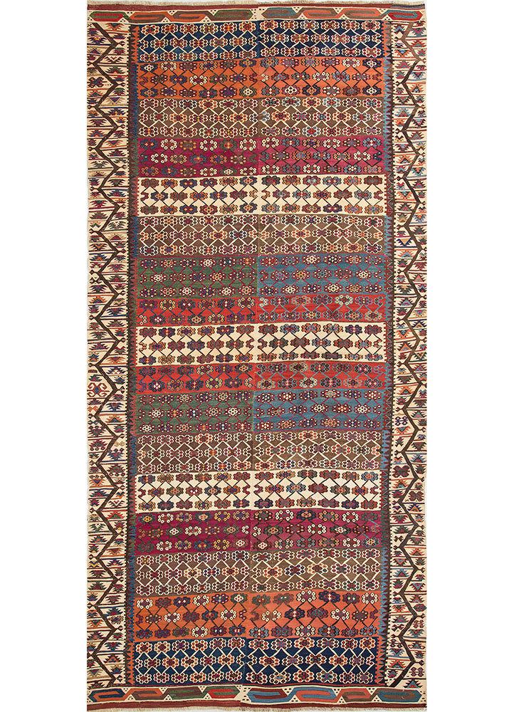 nayaab pink and purple wool flat weaves Rug - HeadShot