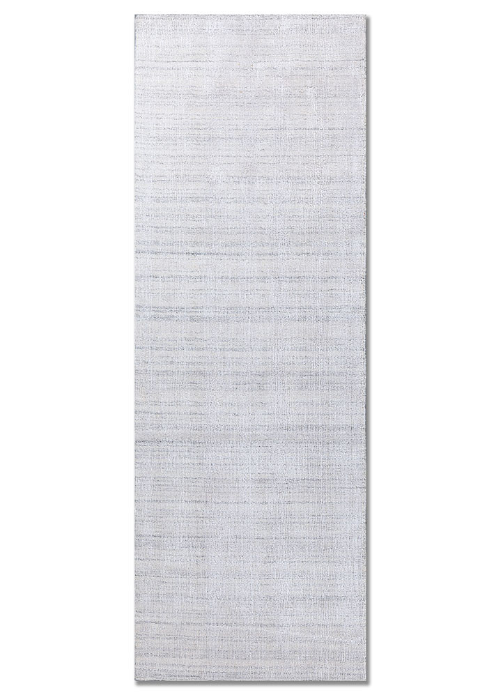basis grey and black wool and viscose hand loom Rug - HeadShot