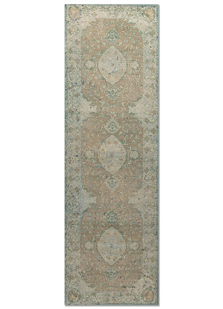 blue blue wool hand knotted Rug