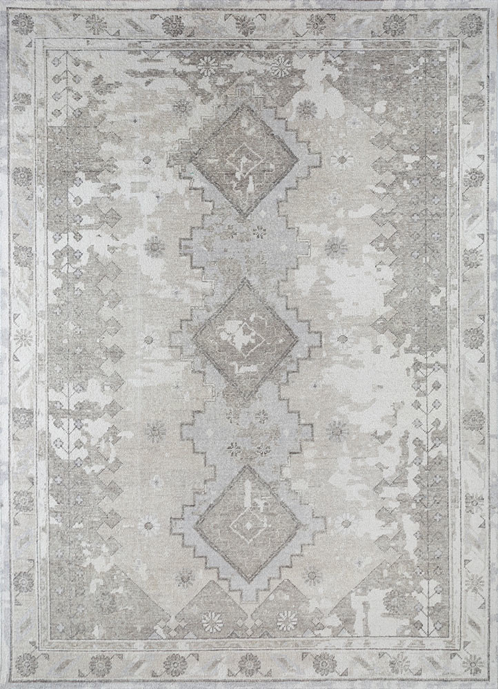 ivory wool hand knotted Rug