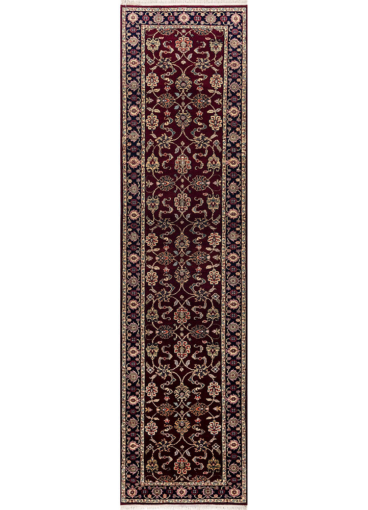  red and orange wool hand knotted Rug