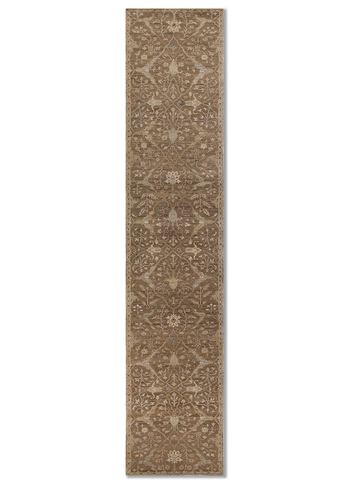 gulnar beige and brown wool hand knotted Rug - HeadShot gulnar beige and brown wool hand knotted Rug - HeadShot