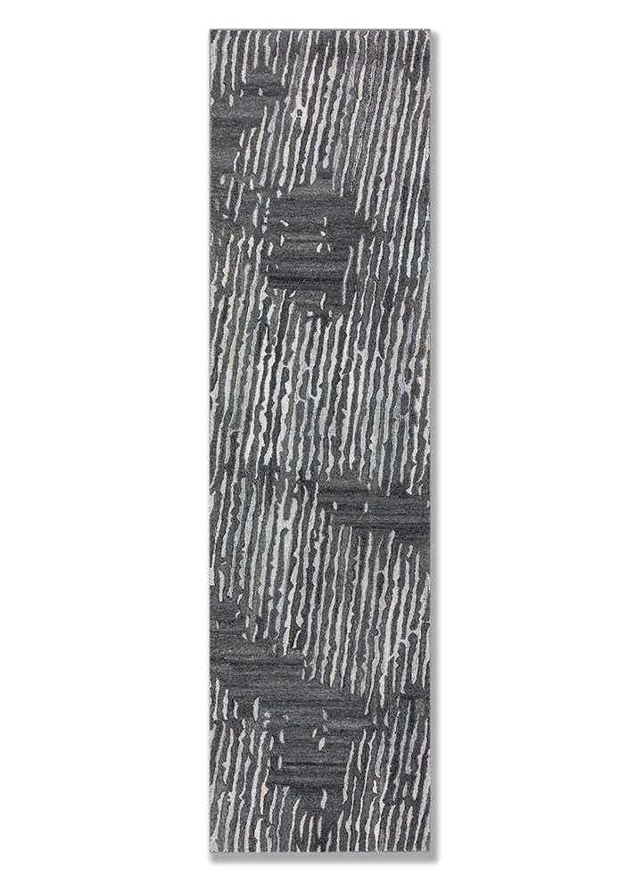 pathways grey and black wool hand tufted Rug - HeadShot pathways grey and black wool hand tufted Rug - HeadShot
