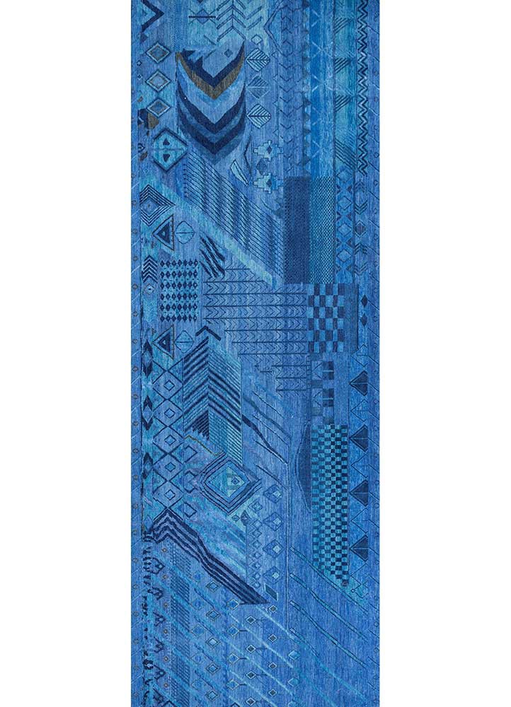 manchaha blue wool and bamboo silk hand knotted Rug - HeadShot manchaha blue wool and bamboo silk hand knotted Rug - HeadShot