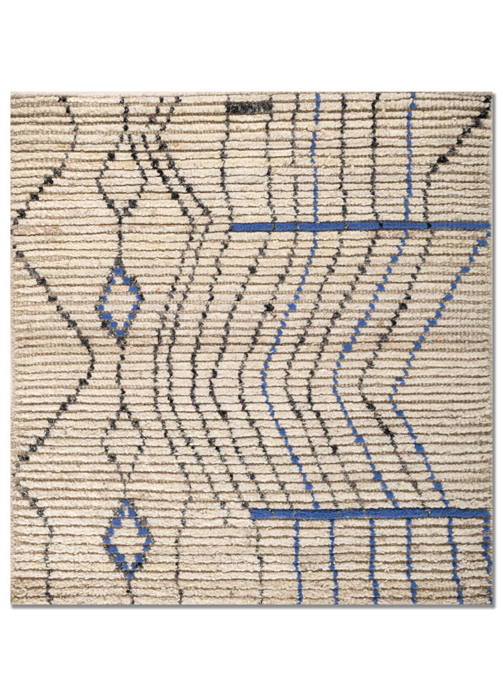 zuri ivory wool hand knotted Rug - HeadShot