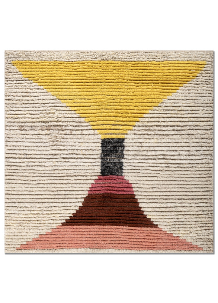 zuri ivory wool hand knotted Rug - HeadShot