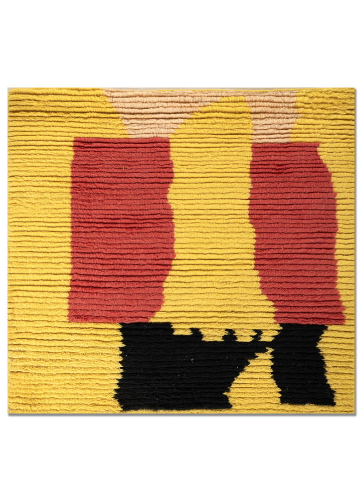 zuri gold wool hand knotted Rug - HeadShot