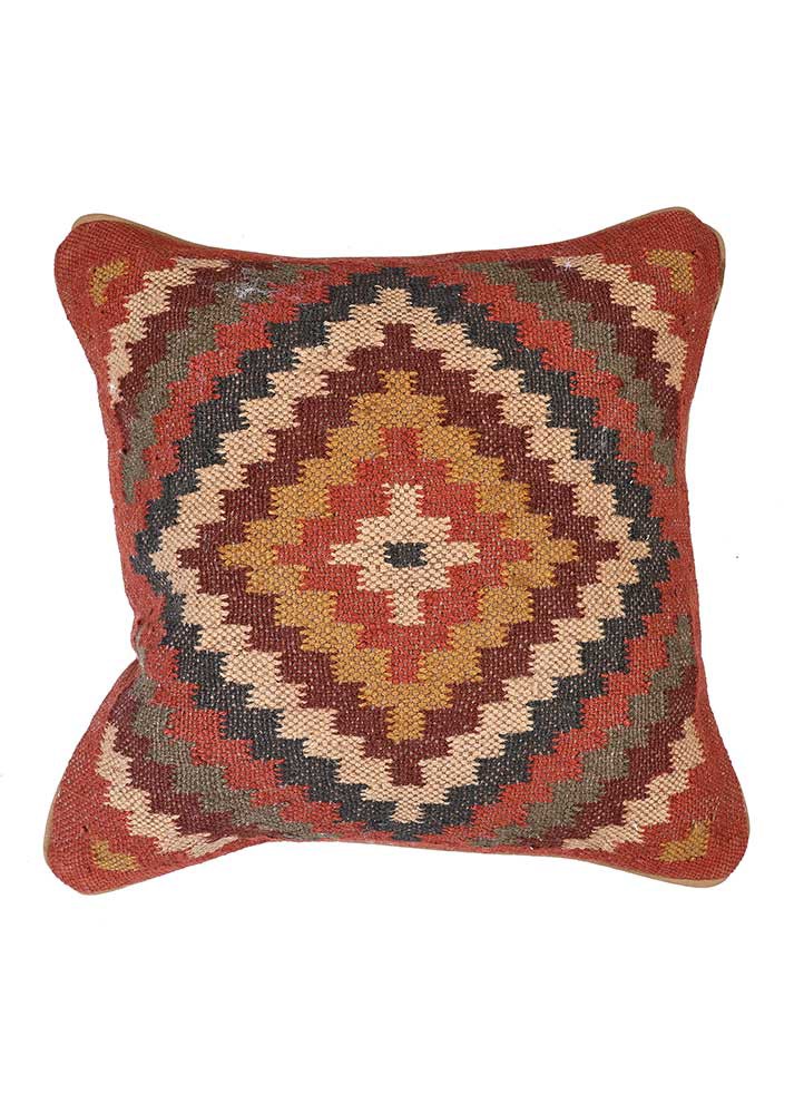 cushion red and orange jute and hemp cushion cover Home Textile - HeadShot cushion red and orange jute and hemp cushion cover Home Textile - HeadShot