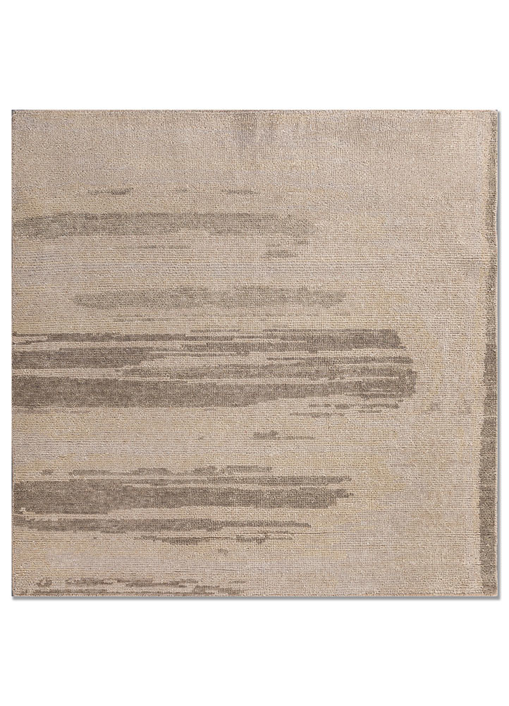 hula ivory wool hand knotted Rug - HeadShot