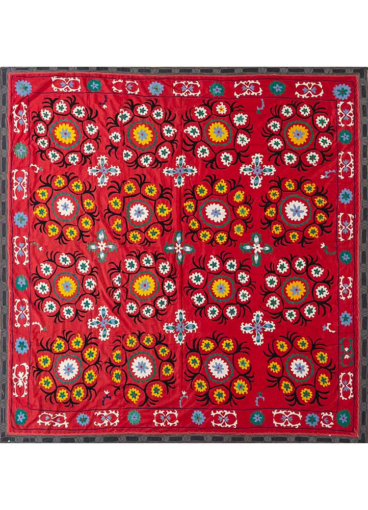 Jean Red and Orange Cotton Home Textiles Jaipur Rugs India India