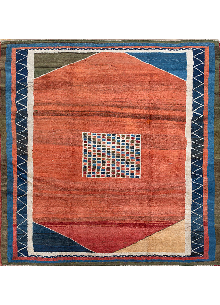 nuray red and orange wool hand knotted Rug - HeadShot nuray red and orange wool hand knotted Rug - HeadShot