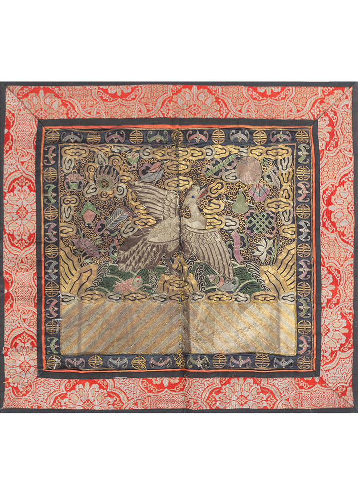 gulmarg grey and black silk and zari wall art WALL ART & TAPESTRY - HeadShot