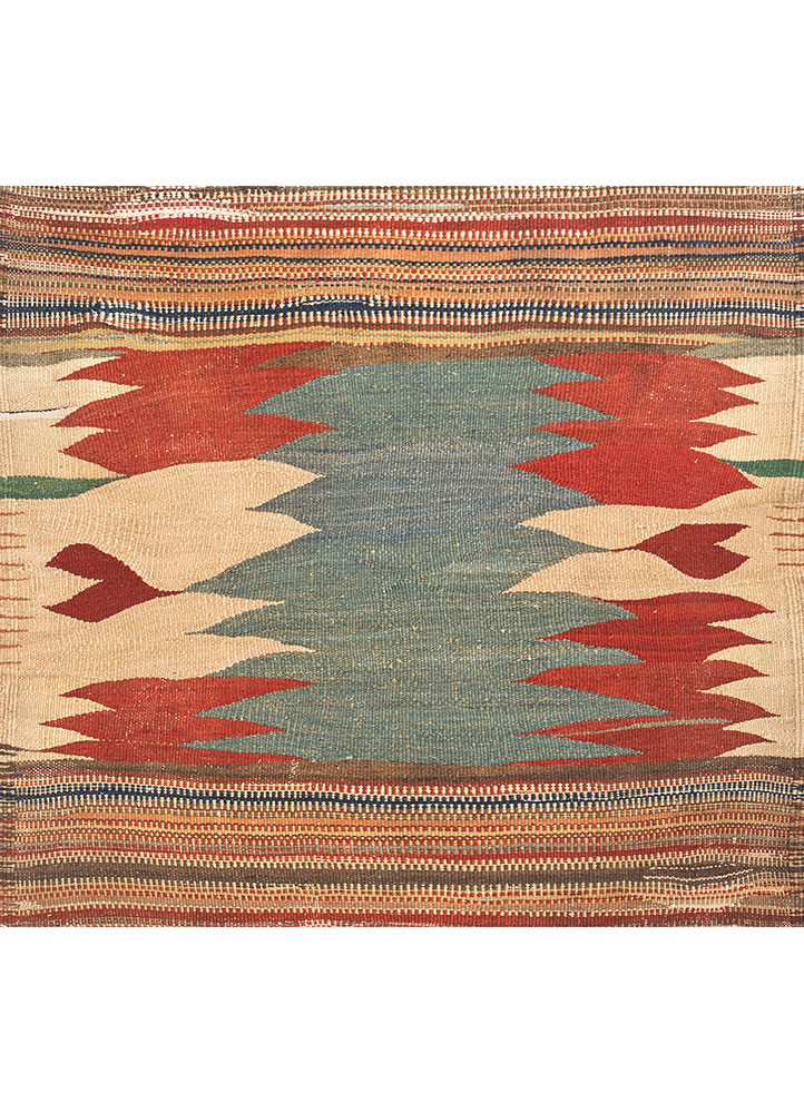 nayaab red and orange wool flat weaves Rug - HeadShot nayaab red and orange wool flat weaves Rug - HeadShot