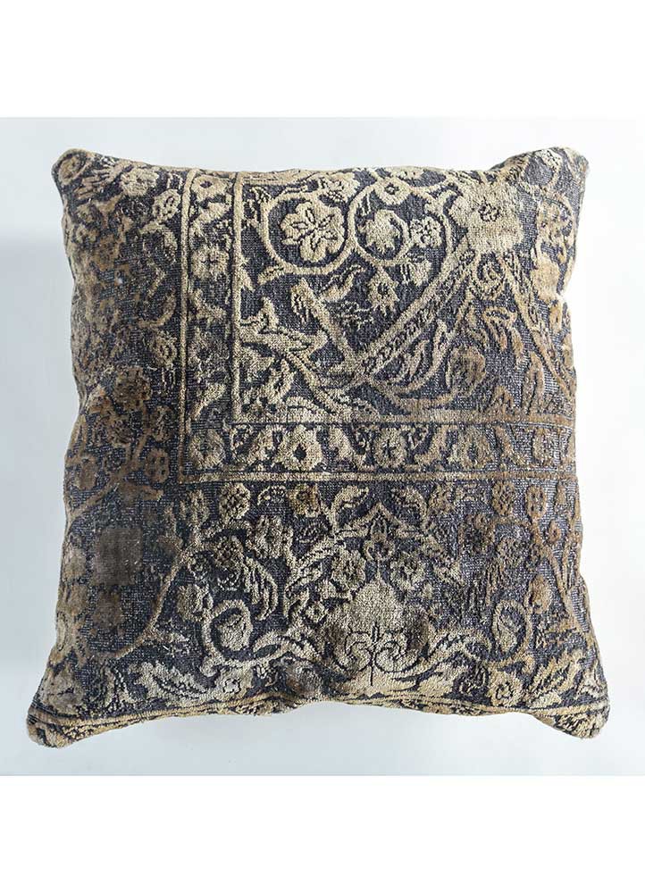 cushion grey and black wool and silk cushion cover Home Textile - HeadShot cushion grey and black wool and silk cushion cover Home Textile - HeadShot
