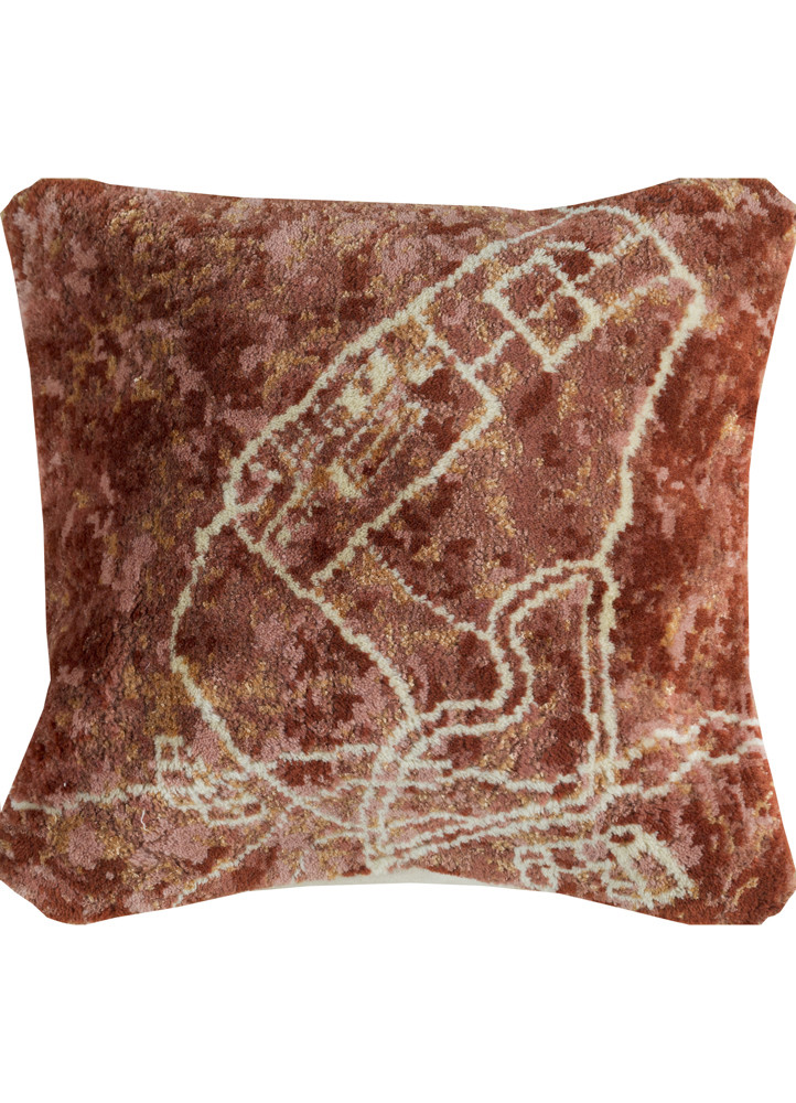 cushion red and orange wool and bamboo silk cushion cover Home Textile - HeadShot
