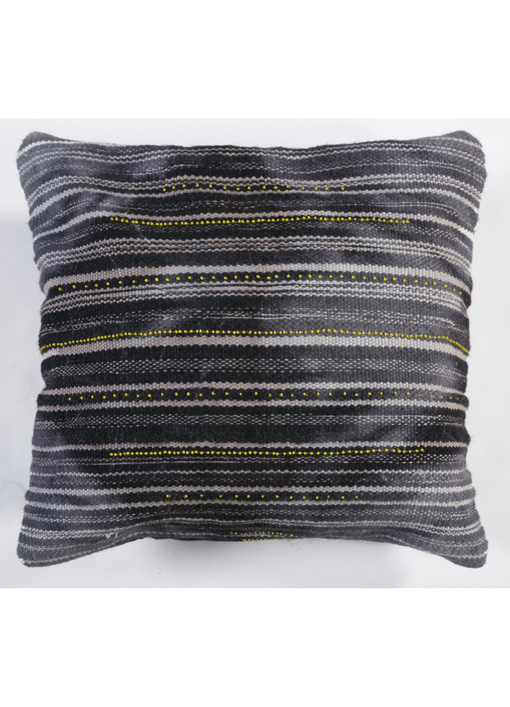 cushion grey and black wool & viscose Home Textile - HeadShot cushion grey and black wool & viscose Home Textile - HeadShot