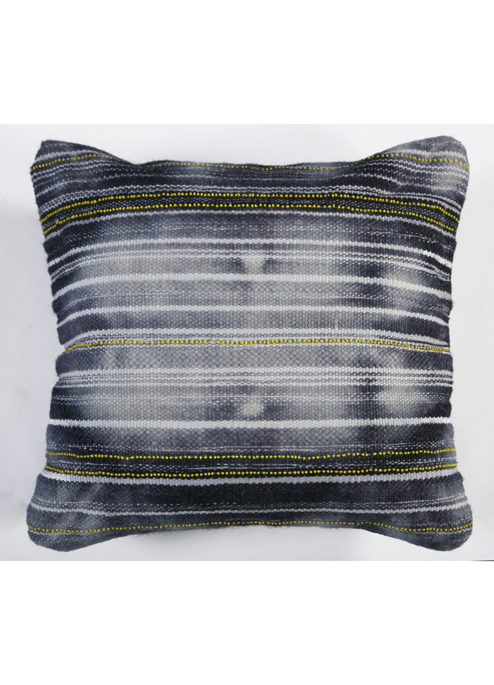 cushion grey and black wool & viscose Home Textile - HeadShot cushion grey and black wool & viscose Home Textile - HeadShot