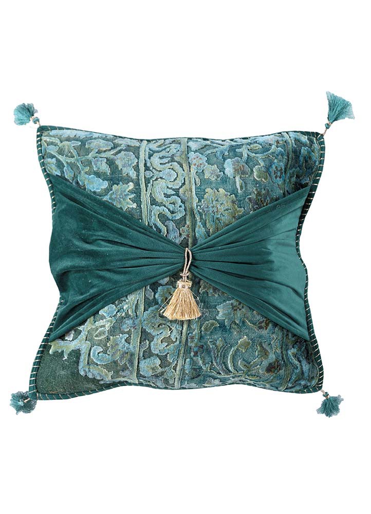 cushion blue wool and silk cushion cover Home Textile - HeadShot
