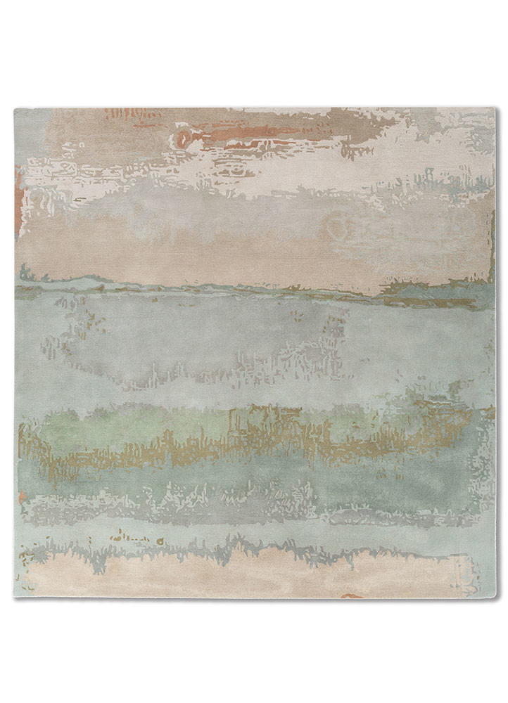 genesis blue wool hand tufted Rug - HeadShot