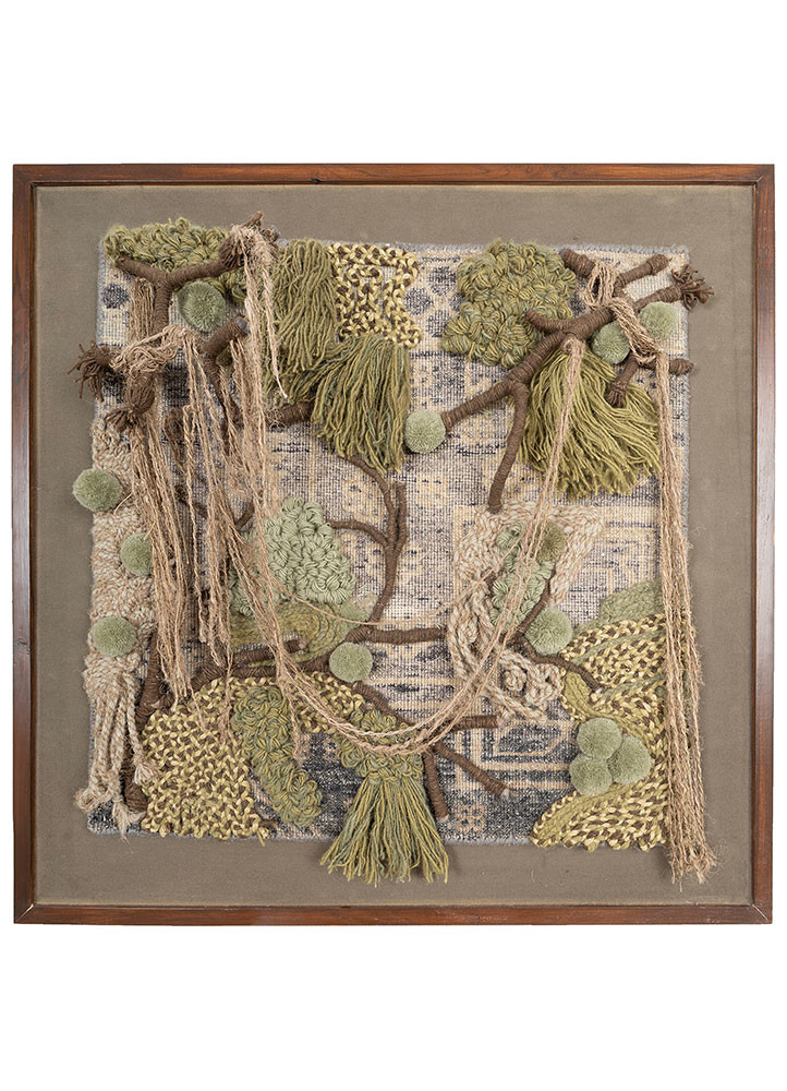 wall installation green wool and silk wall art WALL ART & TAPESTRY - HeadShot wall installation green wool and silk wall art WALL ART & TAPESTRY - HeadShot