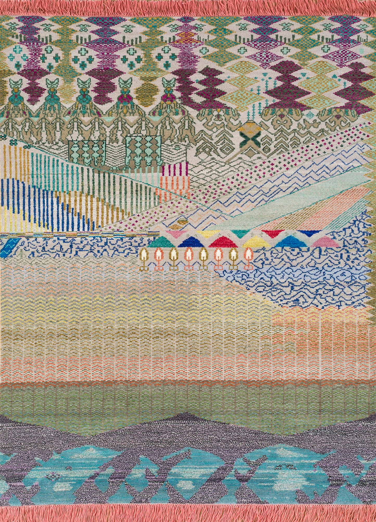 Manchaha Multi Hand Knotted Wool & Bamboo Silk Rugs-Les-1155