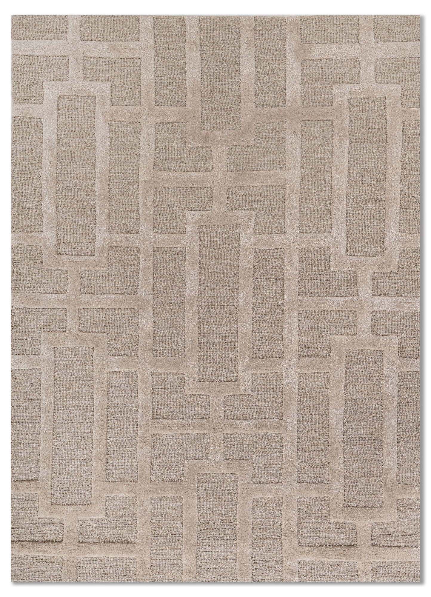 Contour Beige & Brown Hand Tufted Wool & Viscose Rugs-Taq-229-Jaipur ...