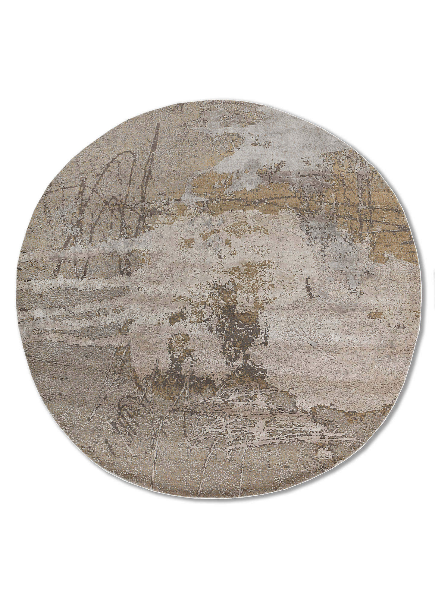 Entropy Ivory Hand Knotted Wool & Bamboo Silk Rugs-Akwb-13018