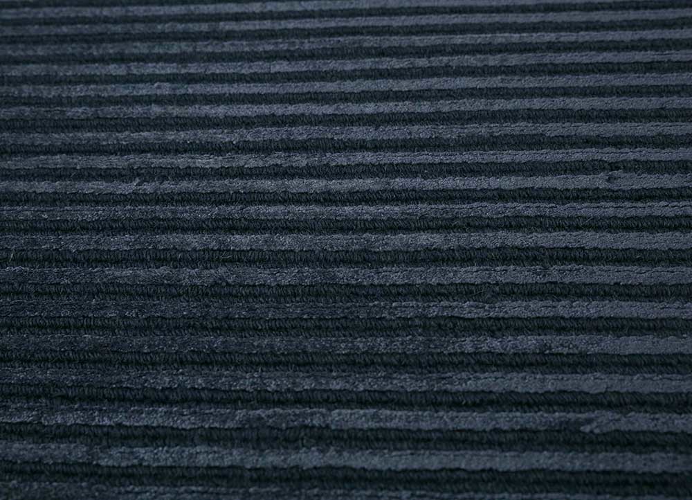 basis blue wool and viscose hand loom Rug - Loom