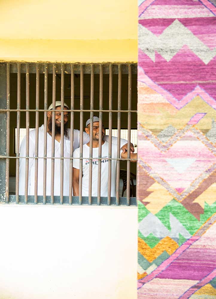 freedom manchaha pink and purple wool and bamboo silk hand knotted Rug - Loom