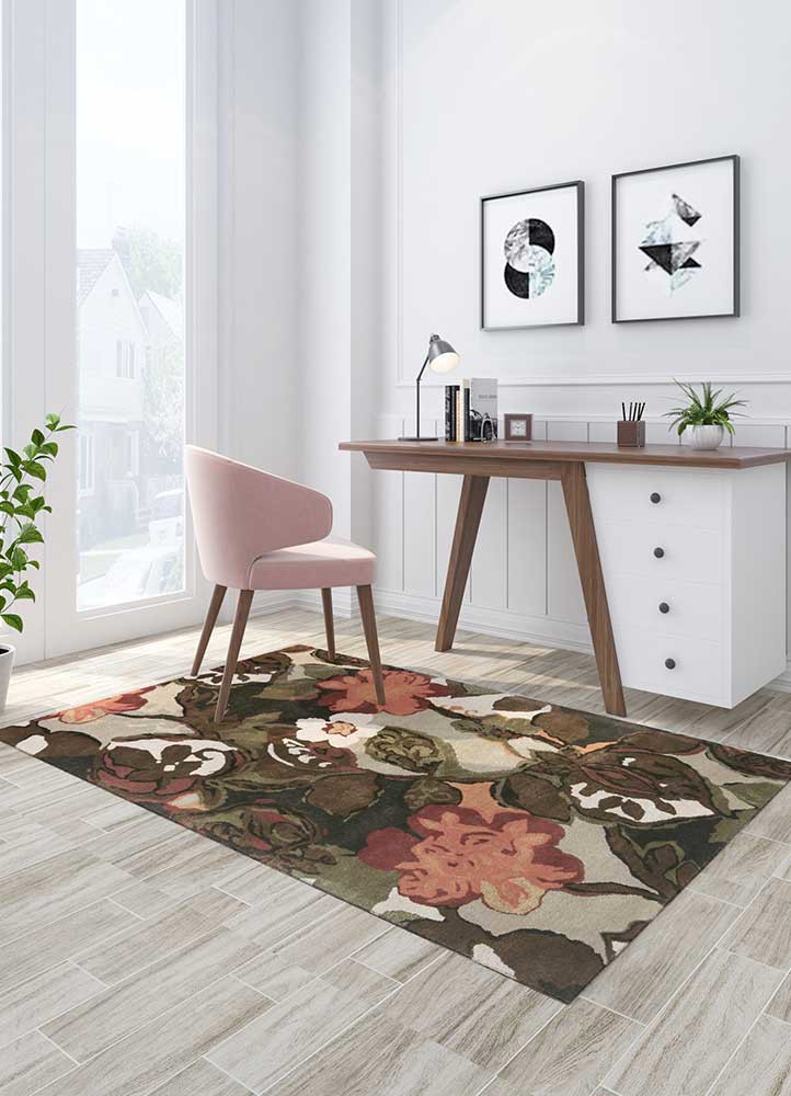 hacienda beige and brown wool and viscose hand tufted Rug - Loom