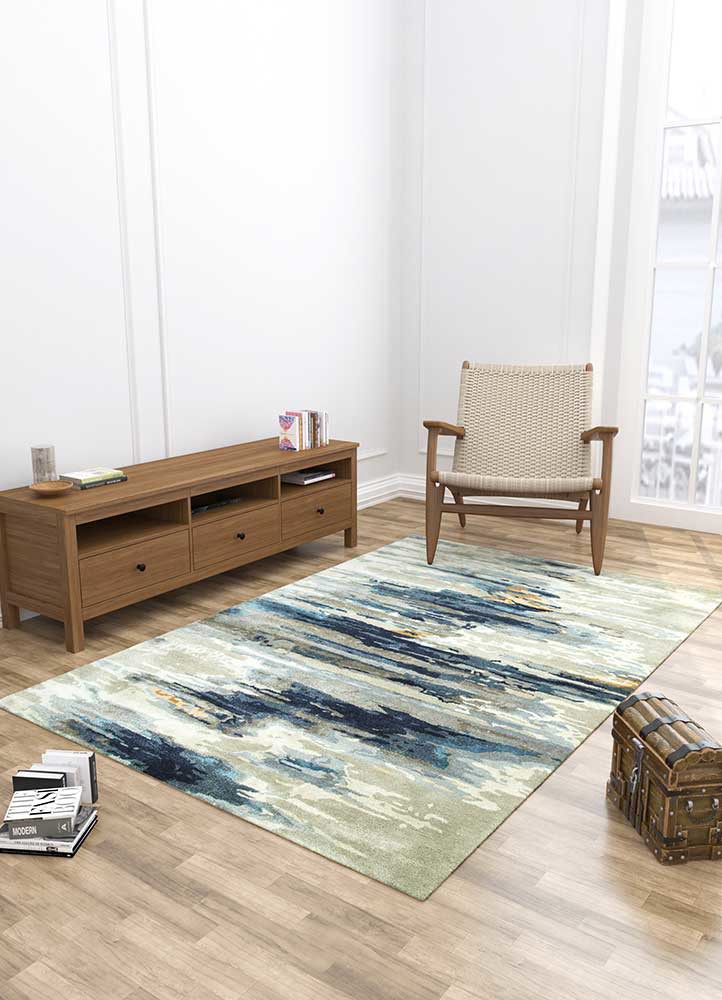 genesis grey and black wool and viscose hand tufted Rug - Loom