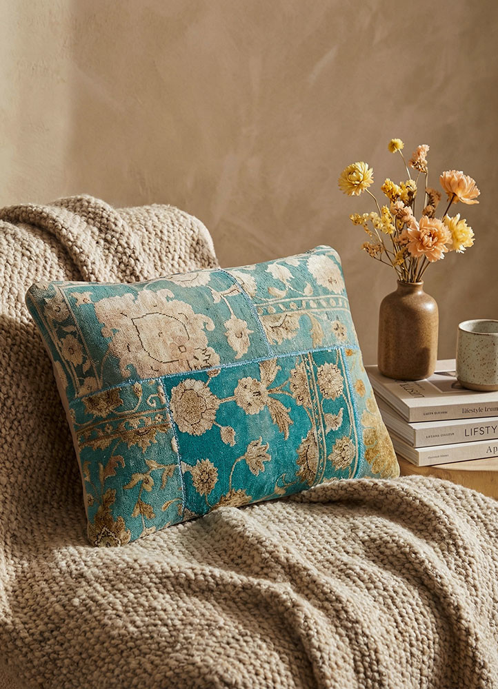 cushion blue wool and silk cushion coverHome Textile - Rander cushion blue wool and silk cushion coverHome Textile - Rander