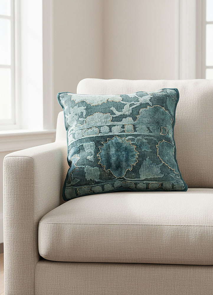 cushion blue wool and silk cushion coverHome Textile - Rander