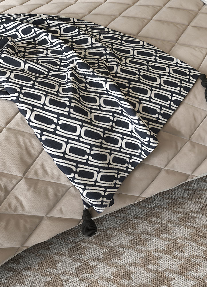 bespoke sile grey and black polyester hand loomHome Textile - Rander bespoke sile grey and black polyester hand loomHome Textile - Rander