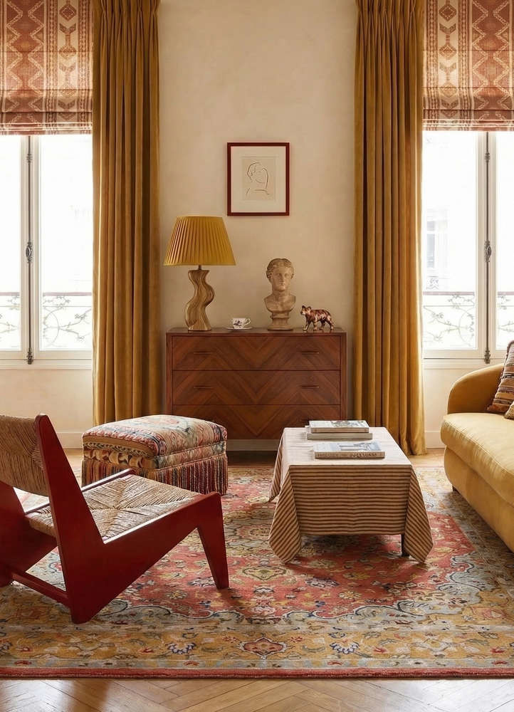 kasbah red and orange wool and viscose hand tuftedRug - Rander kasbah red and orange wool and viscose hand tuftedRug - Rander