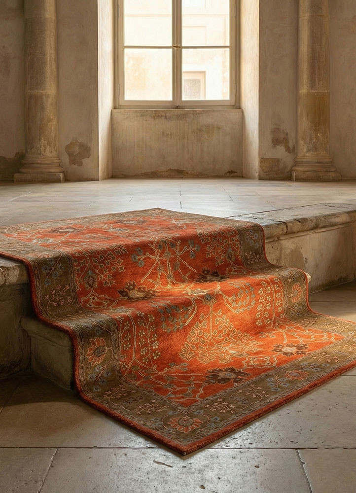 kasbah red and orange wool hand tuftedRug - Rander kasbah red and orange wool hand tuftedRug - Rander