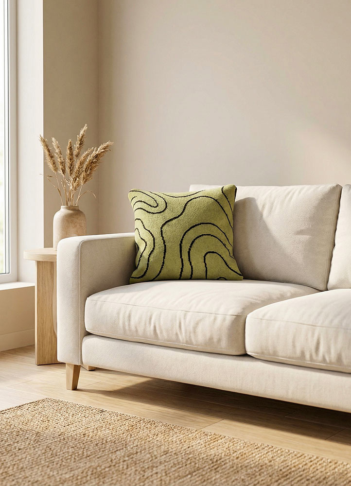 cushion green wool and viscose cushion coverHome Textile - Rander cushion green wool and viscose cushion coverHome Textile - Rander