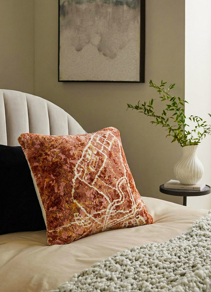 cushion red and orange wool and bamboo silk cushion coverHome Textile - Rander