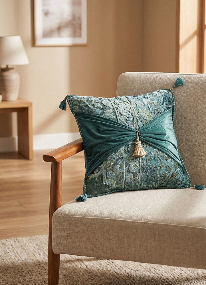cushion blue wool and silk cushion coverHome Textile - Rander