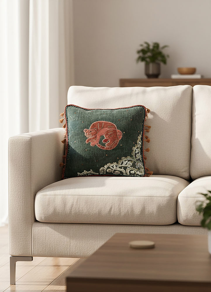 cushion blue wool and silk cushion coverHome Textile - Rander cushion blue wool and silk cushion coverHome Textile - Rander